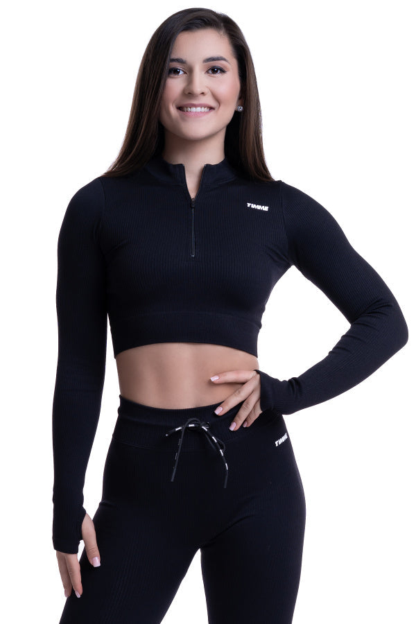 Crop top s dlouhým rukávem Ribbed